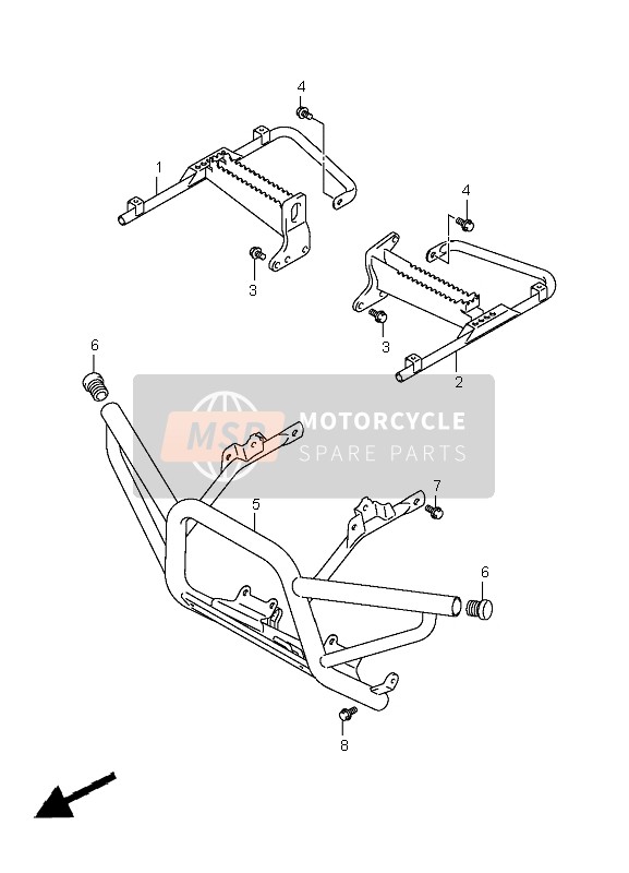 Suzuki LT-A400F KINGQUAD 4x4 2009 Footrest for a 2009 Suzuki LT-A400F KINGQUAD 4x4