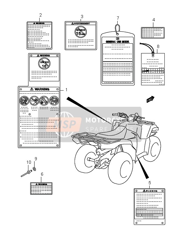 6833227HE0, Label, Tire Information (English), Suzuki, 2