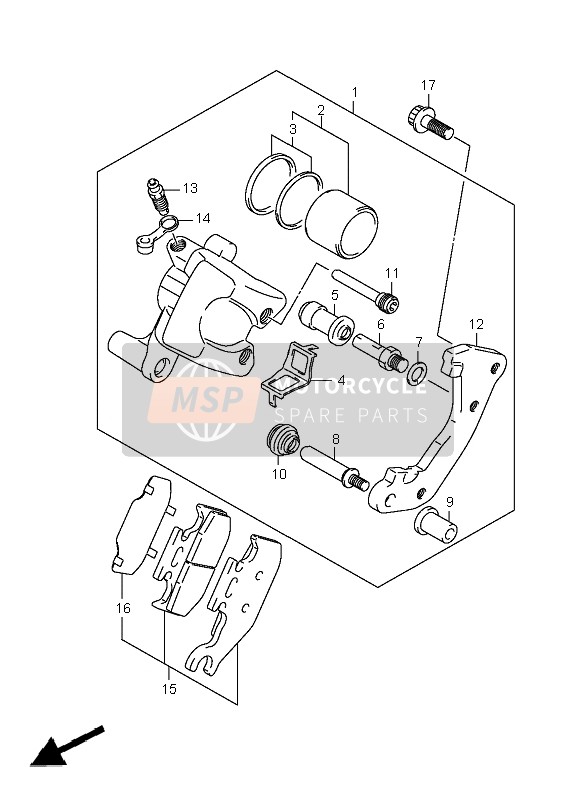 Suzuki LT-A400F KINGQUAD 4x4 2009 BREMSSATTEL VORNE für ein 2009 Suzuki LT-A400F KINGQUAD 4x4