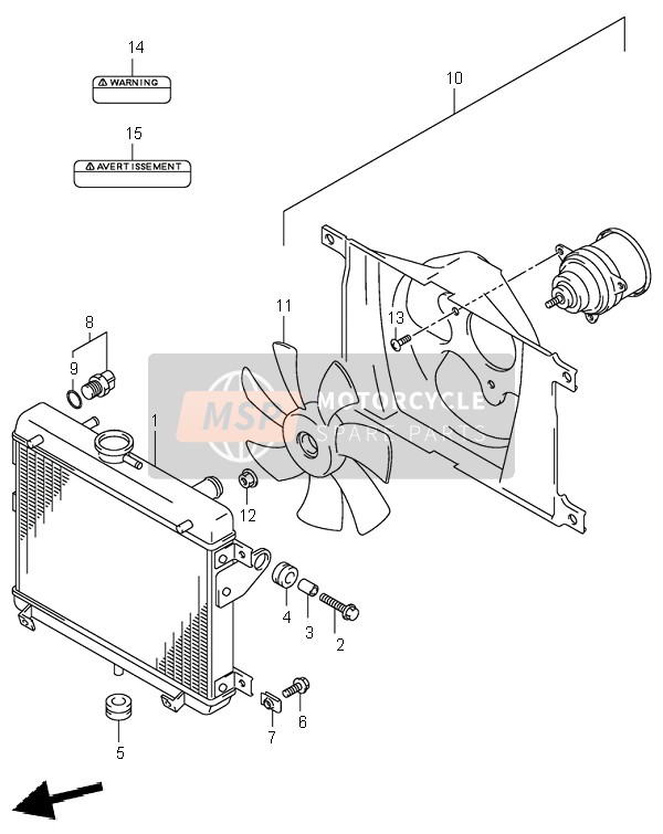 1799102F02, Label,Cooling Fan, Suzuki, 1