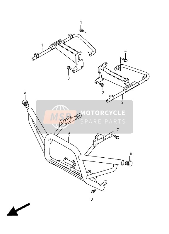 Suzuki LT-A400 KINGQUAD 4x2 2009 Footrest for a 2009 Suzuki LT-A400 KINGQUAD 4x2