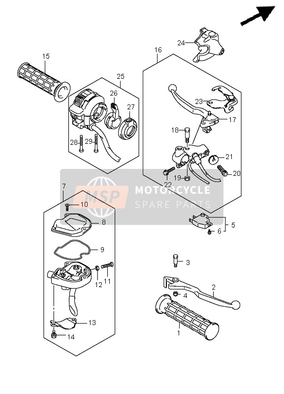 Suzuki LT-A400 KINGQUAD 4x2 2009 Handle Lever for a 2009 Suzuki LT-A400 KINGQUAD 4x2