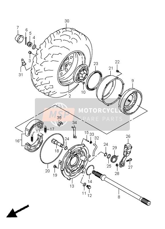 Roue arrière droite