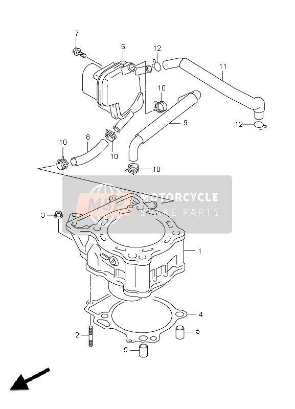 Suzuki LT-Z400(Z) QUADSPORT 2010 Cilindro para un 2010 Suzuki LT-Z400(Z) QUADSPORT