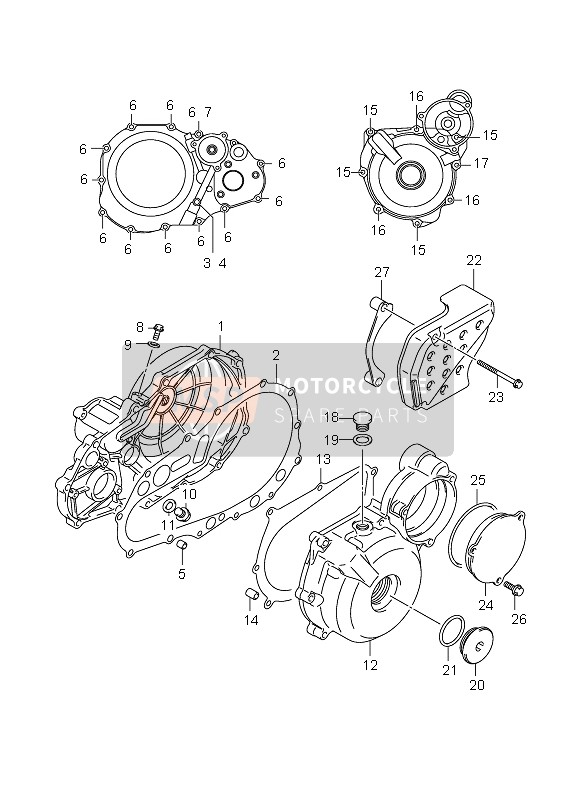 Suzuki LT-Z400(Z) QUADSPORT 2010 Tapa del cárter para un 2010 Suzuki LT-Z400(Z) QUADSPORT