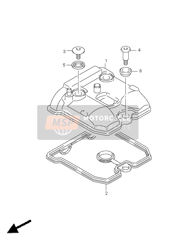 Suzuki LT-Z400(Z) QUADSPORT 2010 Cubierta de tapa de cilindro para un 2010 Suzuki LT-Z400(Z) QUADSPORT