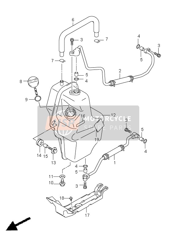 Suzuki LT-Z400(Z) QUADSPORT 2010 Manguera de aceite para un 2010 Suzuki LT-Z400(Z) QUADSPORT