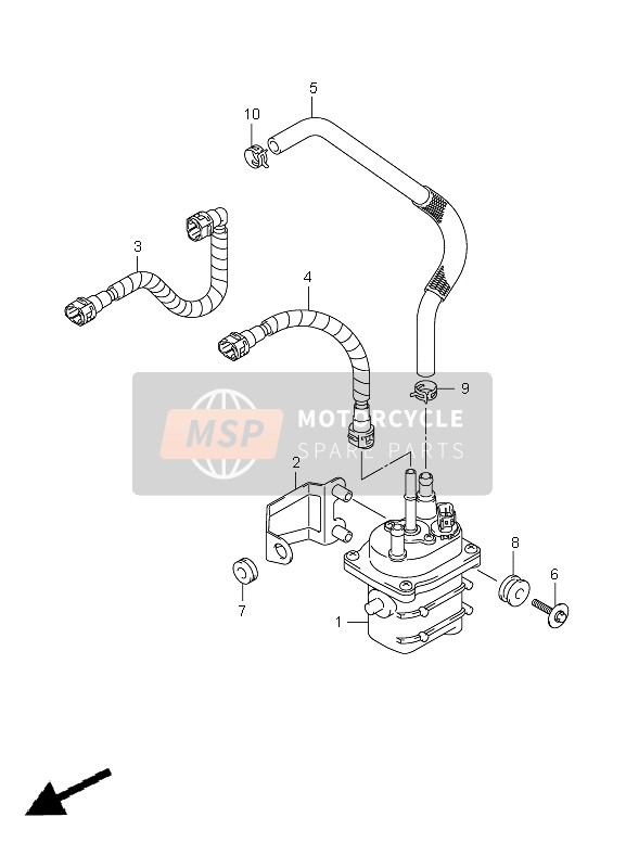 Suzuki LT-Z400(Z) QUADSPORT 2010 Benzine pomp voor een 2010 Suzuki LT-Z400(Z) QUADSPORT