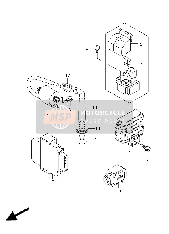 Suzuki LT-Z400(Z) QUADSPORT 2010 Electrical for a 2010 Suzuki LT-Z400(Z) QUADSPORT