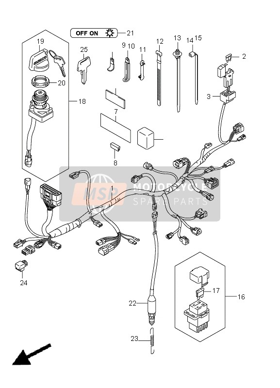 Suzuki LT-Z400(Z) QUADSPORT 2010 Arnés de cableado para un 2010 Suzuki LT-Z400(Z) QUADSPORT