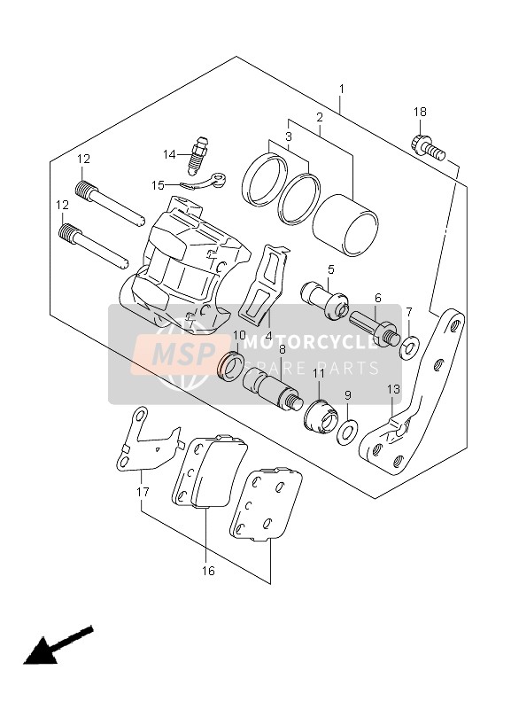 Suzuki LT-Z400(Z) QUADSPORT 2010 Front Caliper for a 2010 Suzuki LT-Z400(Z) QUADSPORT