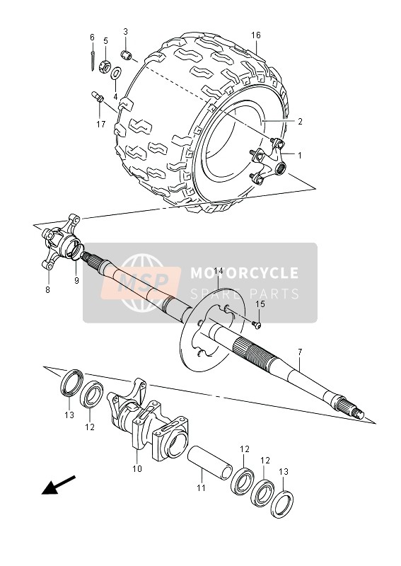 Roue arrière droite