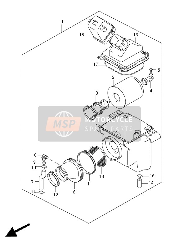 Suzuki LT-Z250(Z) QUADSPORT 2010 Air Cleaner for a 2010 Suzuki LT-Z250(Z) QUADSPORT