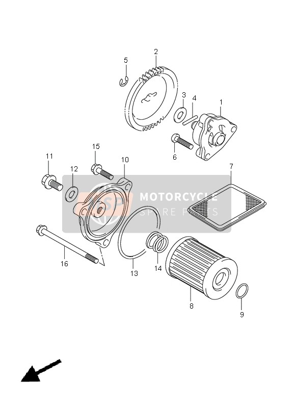 Suzuki LT-Z250(Z) QUADSPORT 2010 Bomba de aceite para un 2010 Suzuki LT-Z250(Z) QUADSPORT