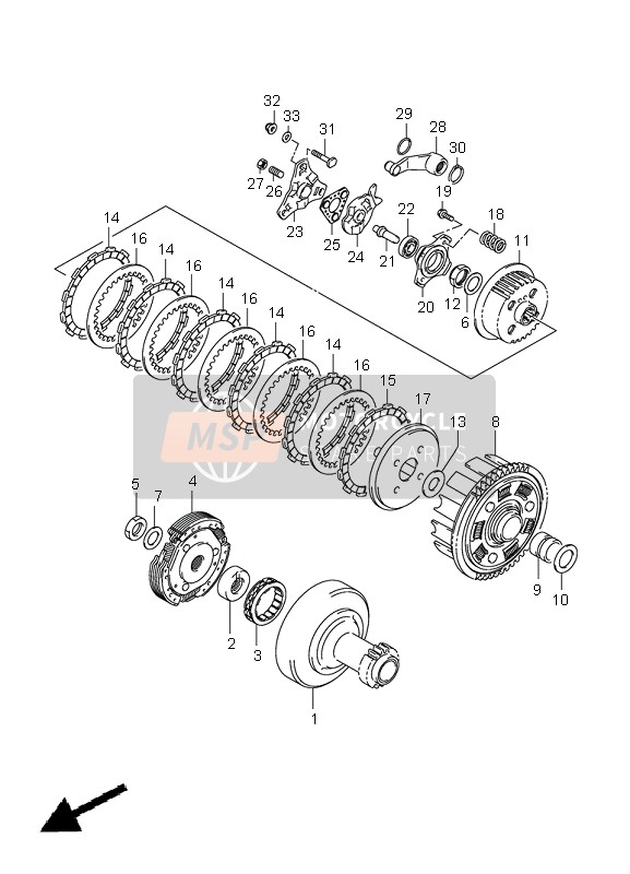 Suzuki LT-Z250(Z) QUADSPORT 2010 Clutch for a 2010 Suzuki LT-Z250(Z) QUADSPORT