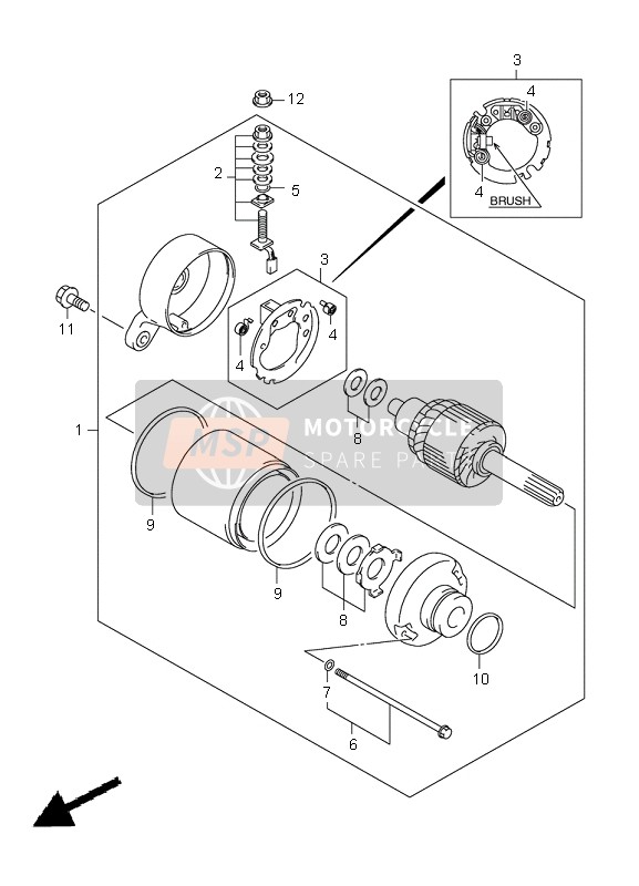 Suzuki LT-Z250(Z) QUADSPORT 2010 Comenzando Motor para un 2010 Suzuki LT-Z250(Z) QUADSPORT