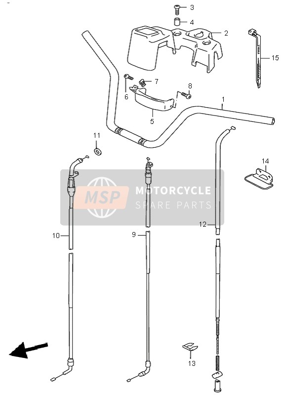 Suzuki LT-A500F QUADMASTER 2001 Handlebar for a 2001 Suzuki LT-A500F QUADMASTER