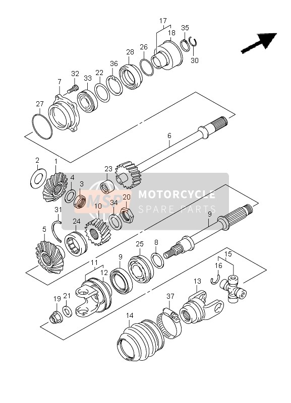 Suzuki LT-A500XP(Z) KINGQUAD AXi 4x4 2010 Secondary Drive for a 2010 Suzuki LT-A500XP(Z) KINGQUAD AXi 4x4