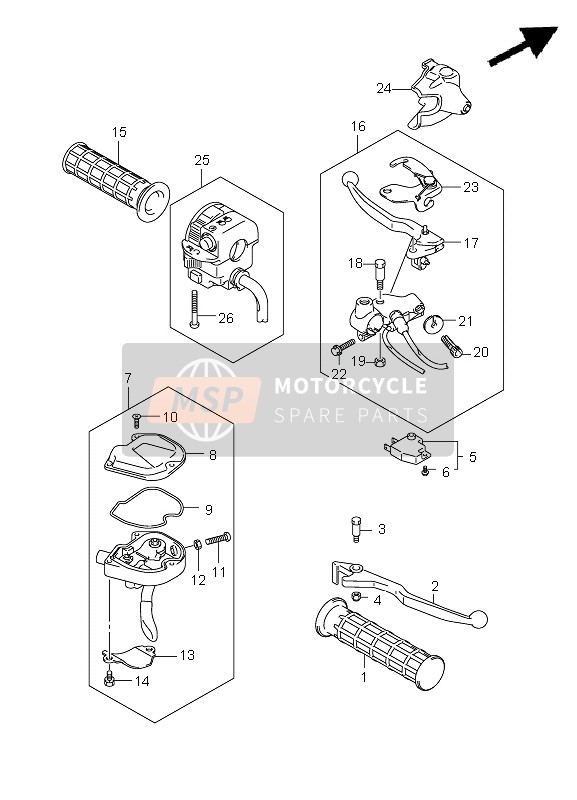 Suzuki LT-A500XP(Z) KINGQUAD AXi 4x4 2010 Handle Lever for a 2010 Suzuki LT-A500XP(Z) KINGQUAD AXi 4x4