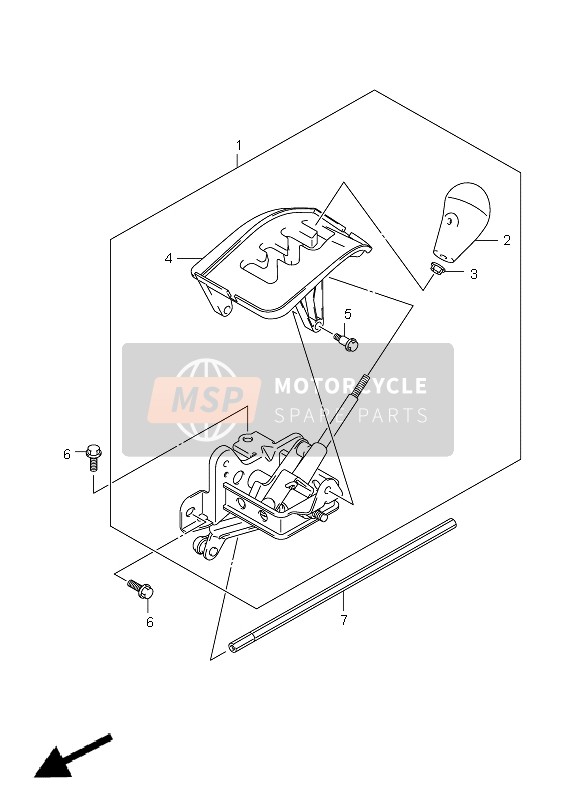 Suzuki LT-A500XP(Z) KINGQUAD AXi 4x4 2010 Shift Lever for a 2010 Suzuki LT-A500XP(Z) KINGQUAD AXi 4x4