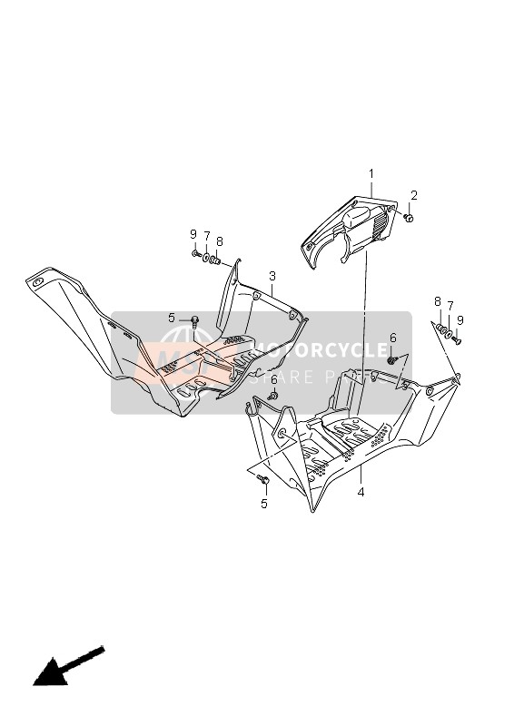 Suzuki LT-A500XP(Z) KINGQUAD AXi 4x4 2010 Mudguard for a 2010 Suzuki LT-A500XP(Z) KINGQUAD AXi 4x4