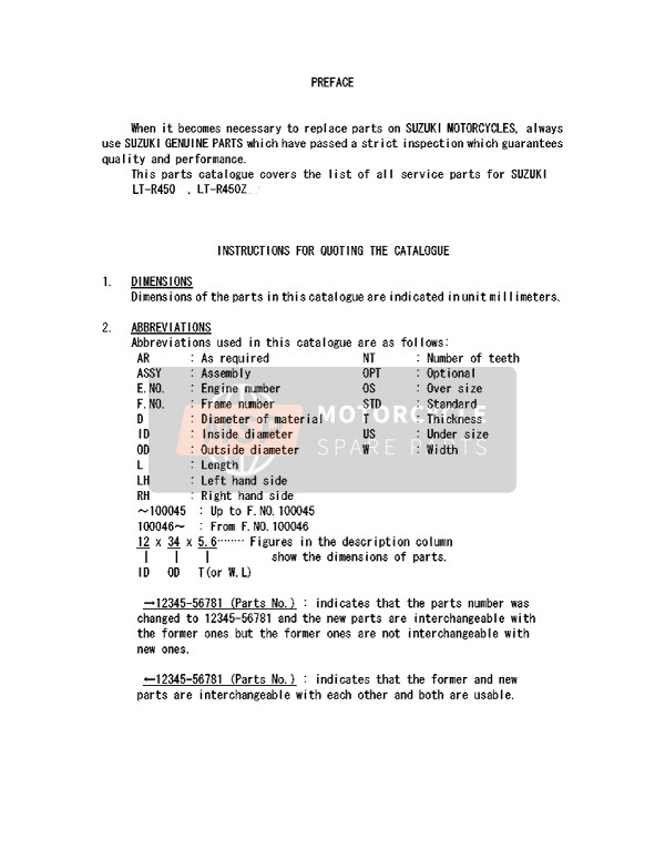 Suzuki LT-R450(Z) QUADRACER 2010 Preface 1 for a 2010 Suzuki LT-R450(Z) QUADRACER