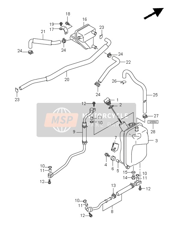 Suzuki LT-R450(Z) QUADRACER 2010 Tuyau d'huile pour un 2010 Suzuki LT-R450(Z) QUADRACER