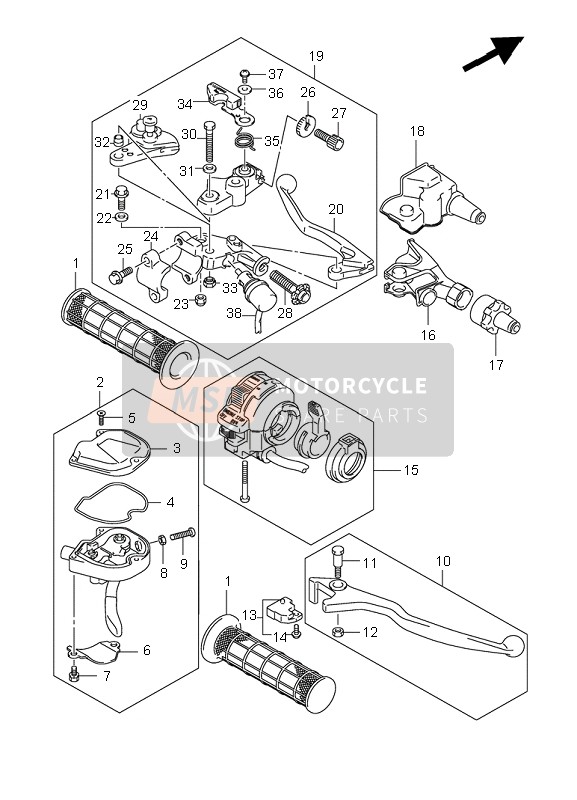 Suzuki LT-R450(Z) QUADRACER 2010 Handle Lever for a 2010 Suzuki LT-R450(Z) QUADRACER