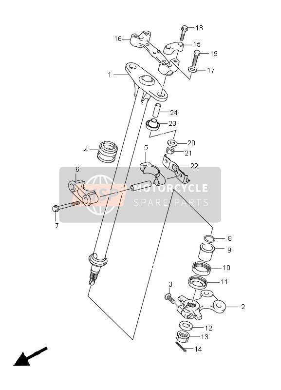 Suzuki LT-R450(Z) QUADRACER 2010 Steering Shaft for a 2010 Suzuki LT-R450(Z) QUADRACER