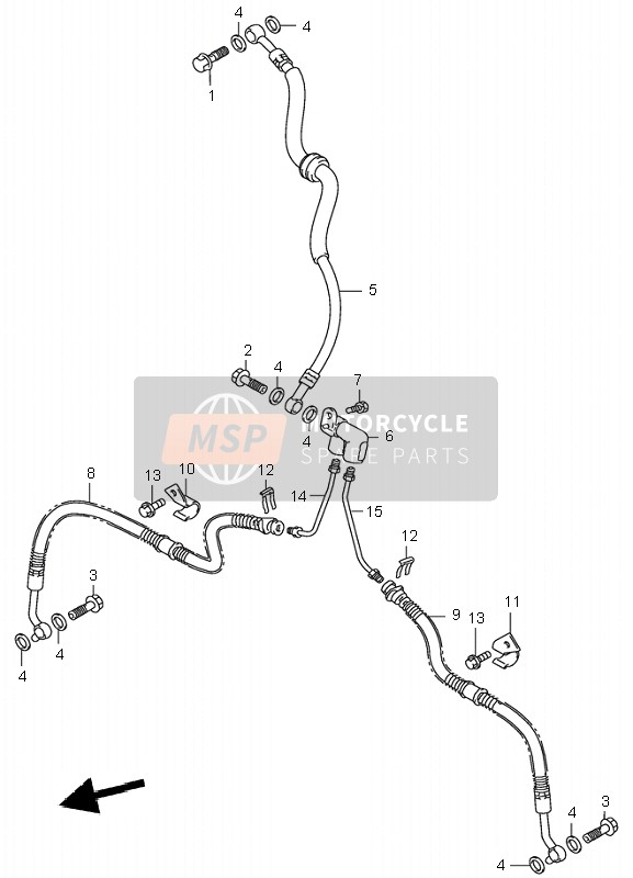 Suzuki LT-A500F QUADMASTER 2001 Front Brake Hose for a 2001 Suzuki LT-A500F QUADMASTER