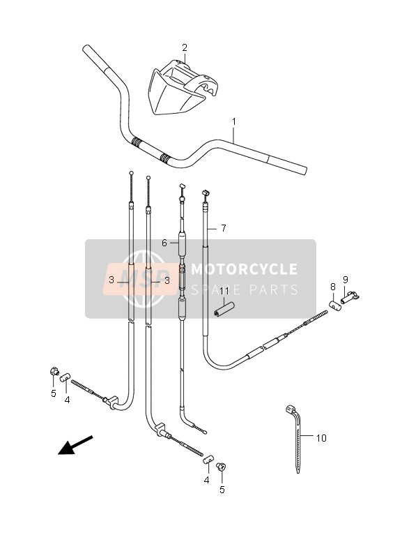 Suzuki LT-Z90 4T QUADSPORT 2010 Manillar para un 2010 Suzuki LT-Z90 4T QUADSPORT