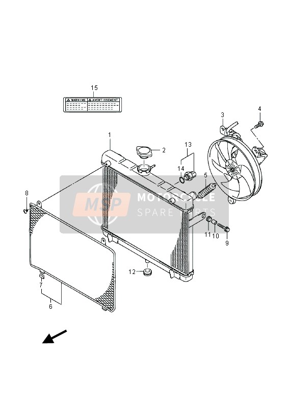 Suzuki LT-A500X(Z) KINGQUAD AXi 4x4 2014 Radiator for a 2014 Suzuki LT-A500X(Z) KINGQUAD AXi 4x4