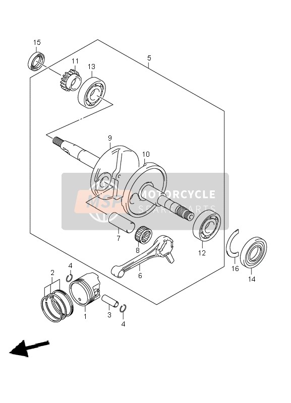 Suzuki LT-Z50 4T QUADSPORT 2010 Crankshaft for a 2010 Suzuki LT-Z50 4T QUADSPORT