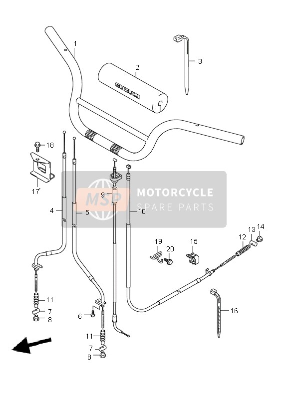 Suzuki LT-Z50 4T QUADSPORT 2010 LENKER für ein 2010 Suzuki LT-Z50 4T QUADSPORT