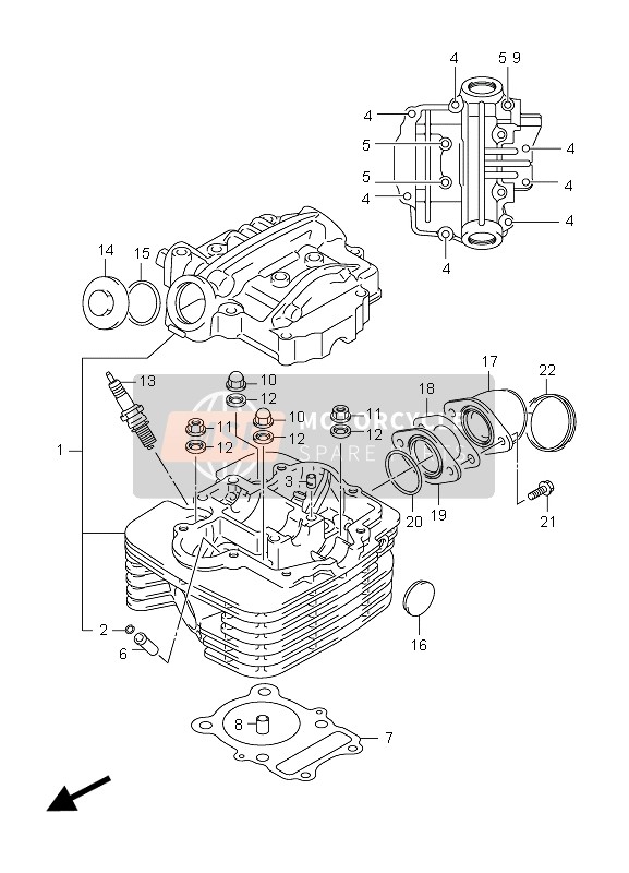 Suzuki LT-F250 OZARK 2010 Cylinder Head for a 2010 Suzuki LT-F250 OZARK