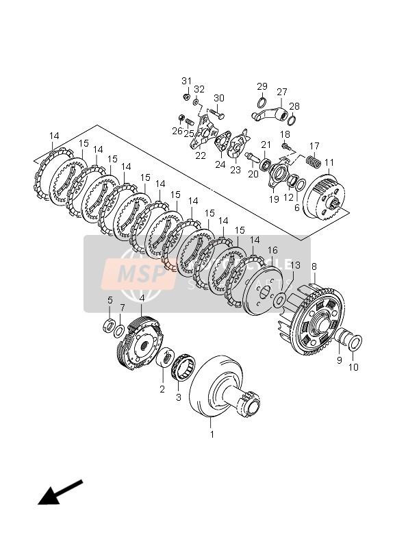 Suzuki LT-F250 OZARK 2010 Embrayage pour un 2010 Suzuki LT-F250 OZARK