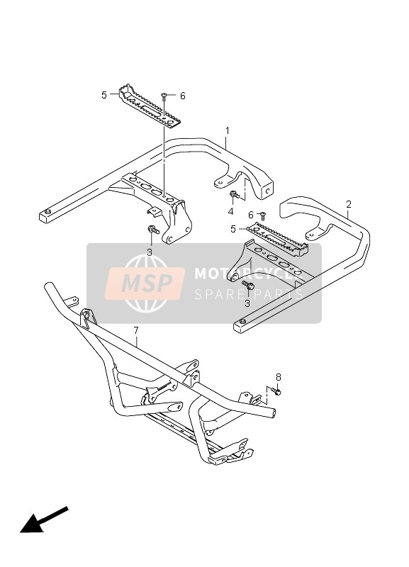 Suzuki LT-A750X(Z) KINGQUAD AXi 4X4 2010 Footrest for a 2010 Suzuki LT-A750X(Z) KINGQUAD AXi 4X4