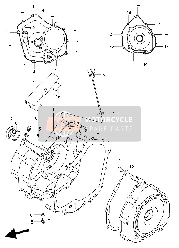 Suzuki LT-F250 OZARK 2002 KURBELGEHÄUSEABDECKUNG für ein 2002 Suzuki LT-F250 OZARK