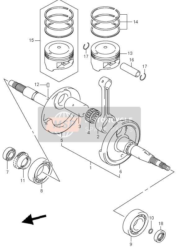 1220005G02, Crankshaft Assy, Suzuki, 3