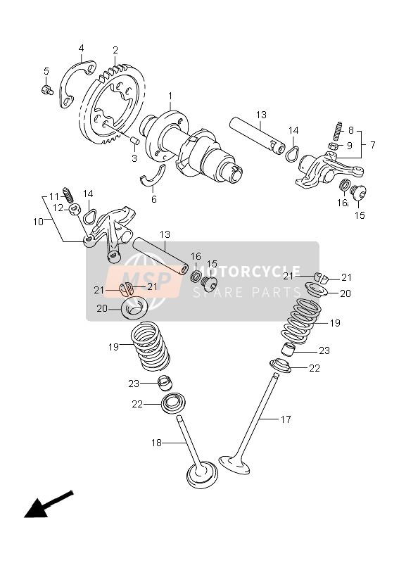 Suzuki LT-A450X(Z) KINGQUAD 4x4 2010 Arbre À Cames & Soupape pour un 2010 Suzuki LT-A450X(Z) KINGQUAD 4x4