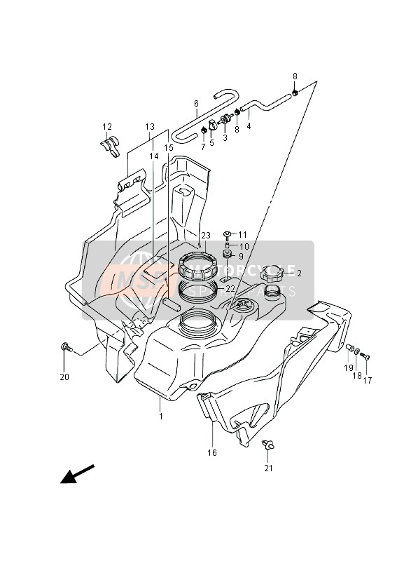 Suzuki LT-A500X(Z) KINGQUAD AXi 4x4 2014 Fuel Tank for a 2014 Suzuki LT-A500X(Z) KINGQUAD AXi 4x4