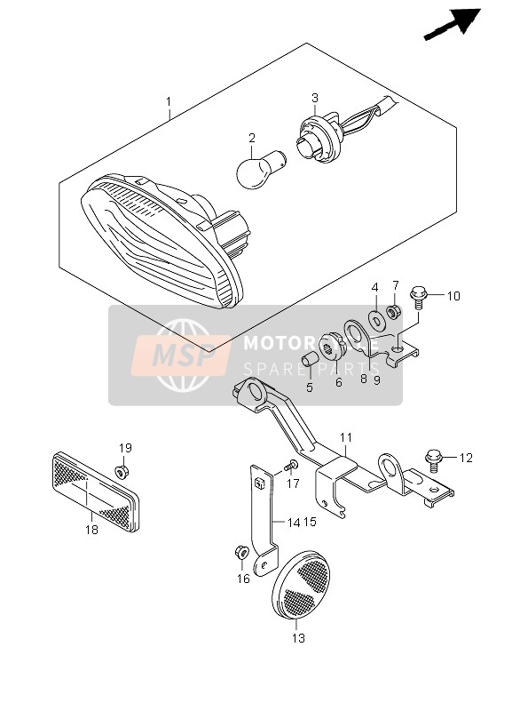 Suzuki LT-A450X(Z) KINGQUAD 4x4 2010 Rear Combination Lamp for a 2010 Suzuki LT-A450X(Z) KINGQUAD 4x4