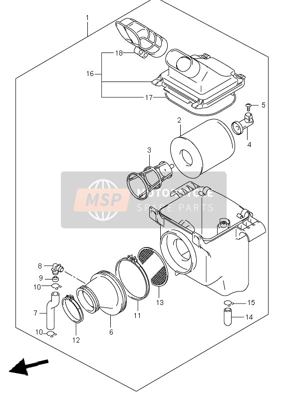 Suzuki LT-F250 OZARK 2002 Air Cleaner for a 2002 Suzuki LT-F250 OZARK