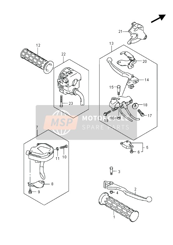 Suzuki LT-A500X(Z) KINGQUAD AXi 4x4 2014 Handle Lever for a 2014 Suzuki LT-A500X(Z) KINGQUAD AXi 4x4