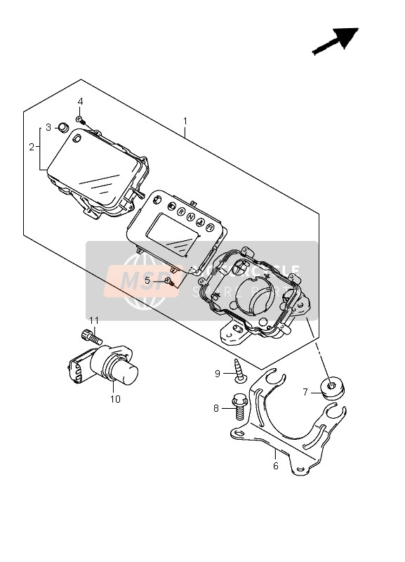 Suzuki LT-A400F KINGQUAD ASi 4X4 2010 Snelheidsmeter voor een 2010 Suzuki LT-A400F KINGQUAD ASi 4X4