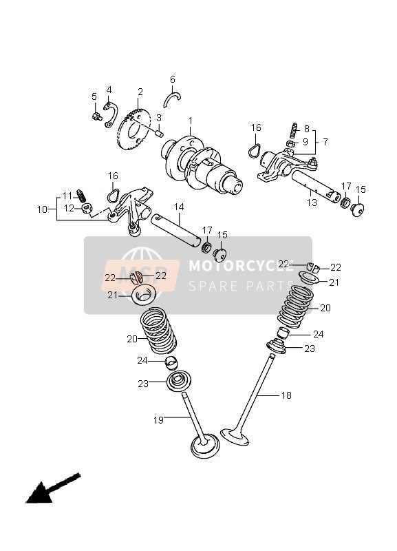 Suzuki LT-A400 KINGQUAD 4x2 2010 Camshaft & Valve for a 2010 Suzuki LT-A400 KINGQUAD 4x2