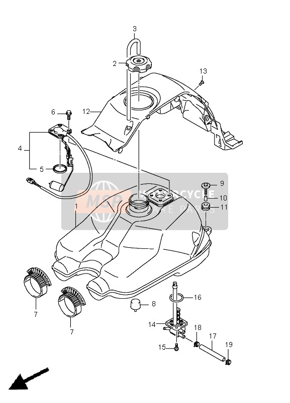 Suzuki LT-A400 KINGQUAD 4x2 2010 Réservoir d'essence pour un 2010 Suzuki LT-A400 KINGQUAD 4x2