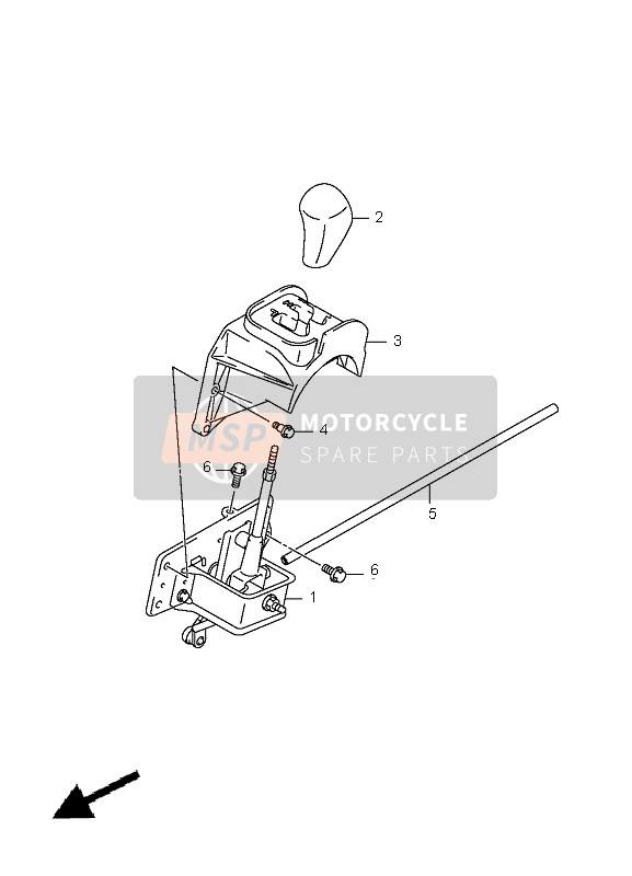 Suzuki LT-A400 KINGQUAD 4x2 2010 Levier de vitesses pour un 2010 Suzuki LT-A400 KINGQUAD 4x2