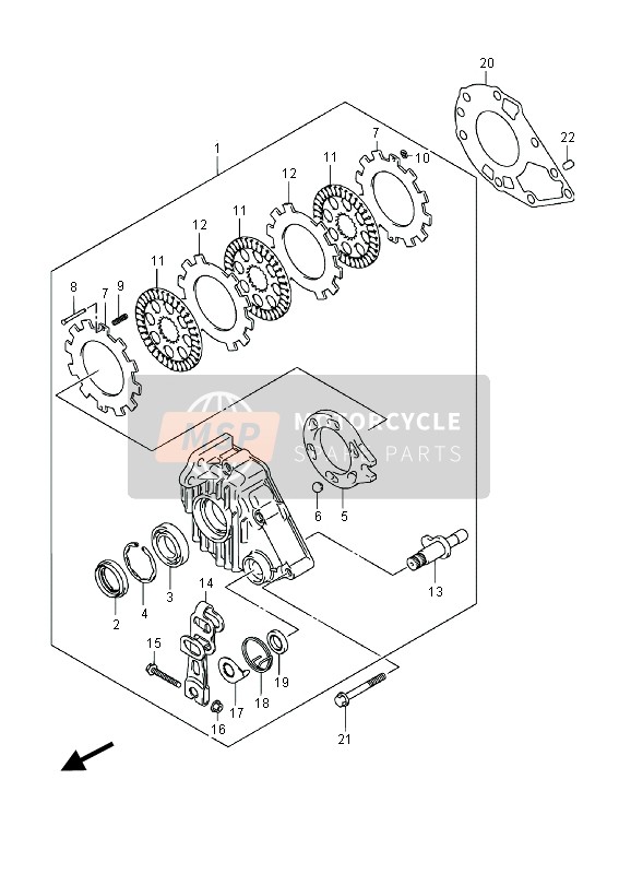 Suzuki LT-A500X(Z) KINGQUAD AXi 4x4 2014 Frein arriere pour un 2014 Suzuki LT-A500X(Z) KINGQUAD AXi 4x4