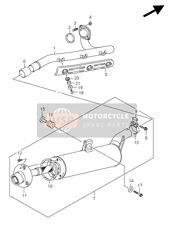 Suzuki LT-Z400(Z) QUADSPORT 2011 Silenziatore per un 2011 Suzuki LT-Z400(Z) QUADSPORT